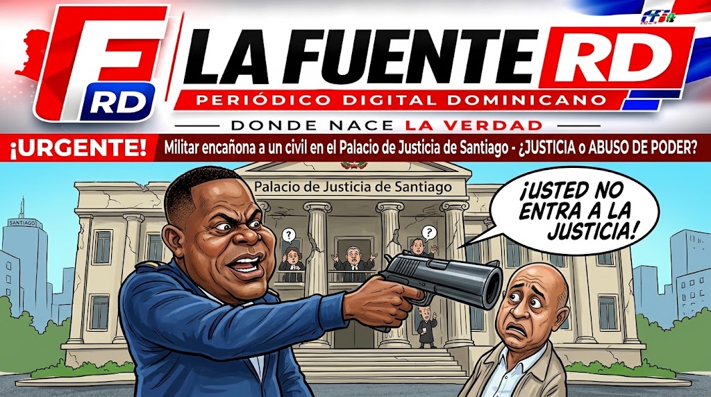 Militar encañona a un civil en el Palacio de Justicia de Santiago
